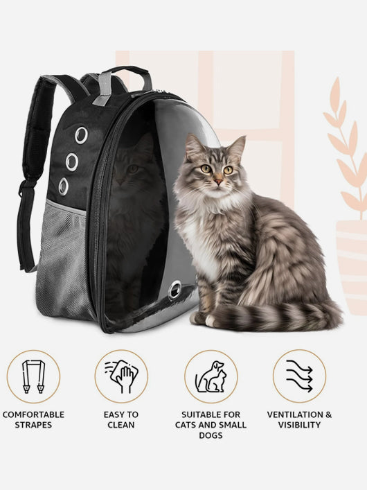 GTC Ultimate Ventilated Cat Carrier Black Backpack Pet Carrier (Suitable For Bird, Cat, Dog, Rabbit)