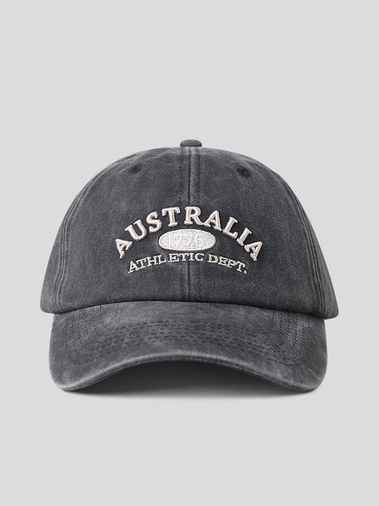 Washed embroidered twill cap