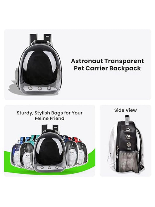 MS MODSTYLE Black Backpack Pet Carrier (Suitable For Bird, Cat, Dog, Rabbit)