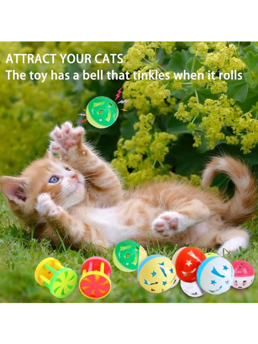 Petsoft Colorful Rolling Toys for Cats – Interactive Play with Sound