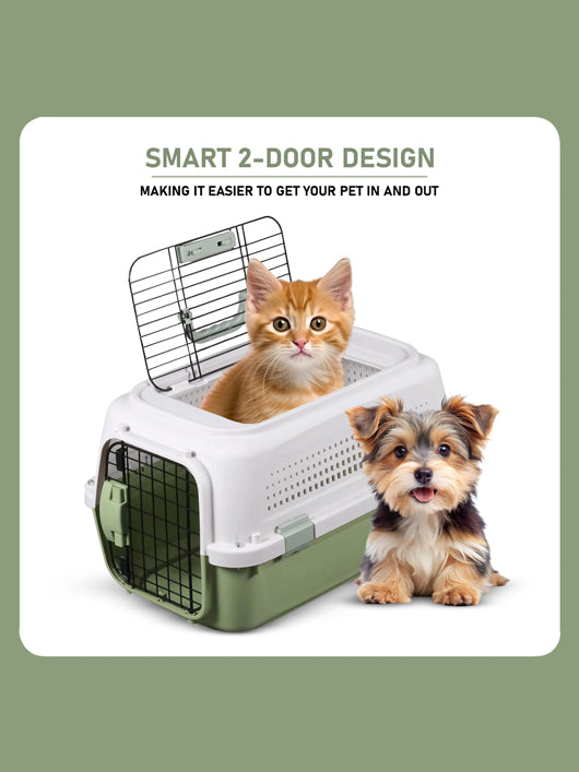 Plushmate Heavy Duty Plastic Handle Portable Pet Travel Carrier