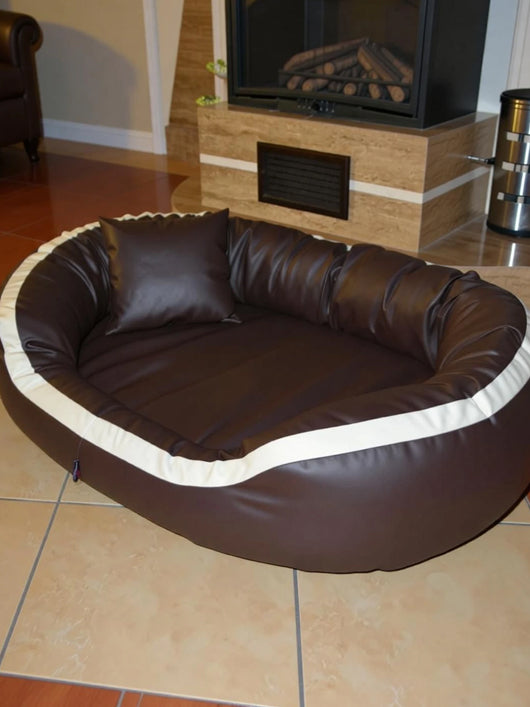 Royals Rore Ultra soft dog & cat Pet bed with fluffy filling S Pet Bed (Brown dog bed)