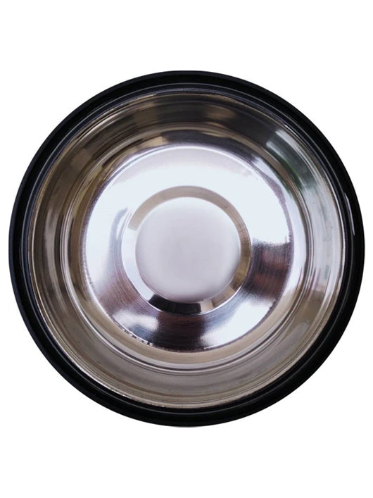 YIMK Round Stainless Steel Pet Bowl (710 ml Black)