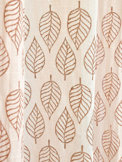 LINENWALAS Cotton Betel Leaf Printed Curtain