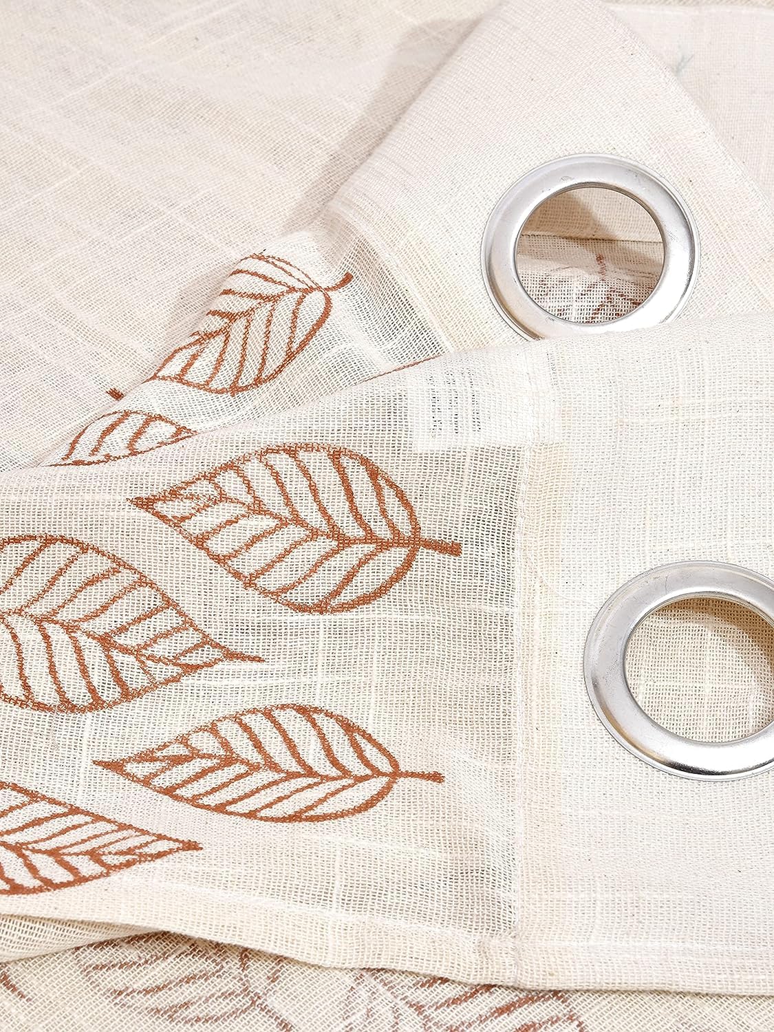 LINENWALAS Cotton Betel Leaf Printed Curtain