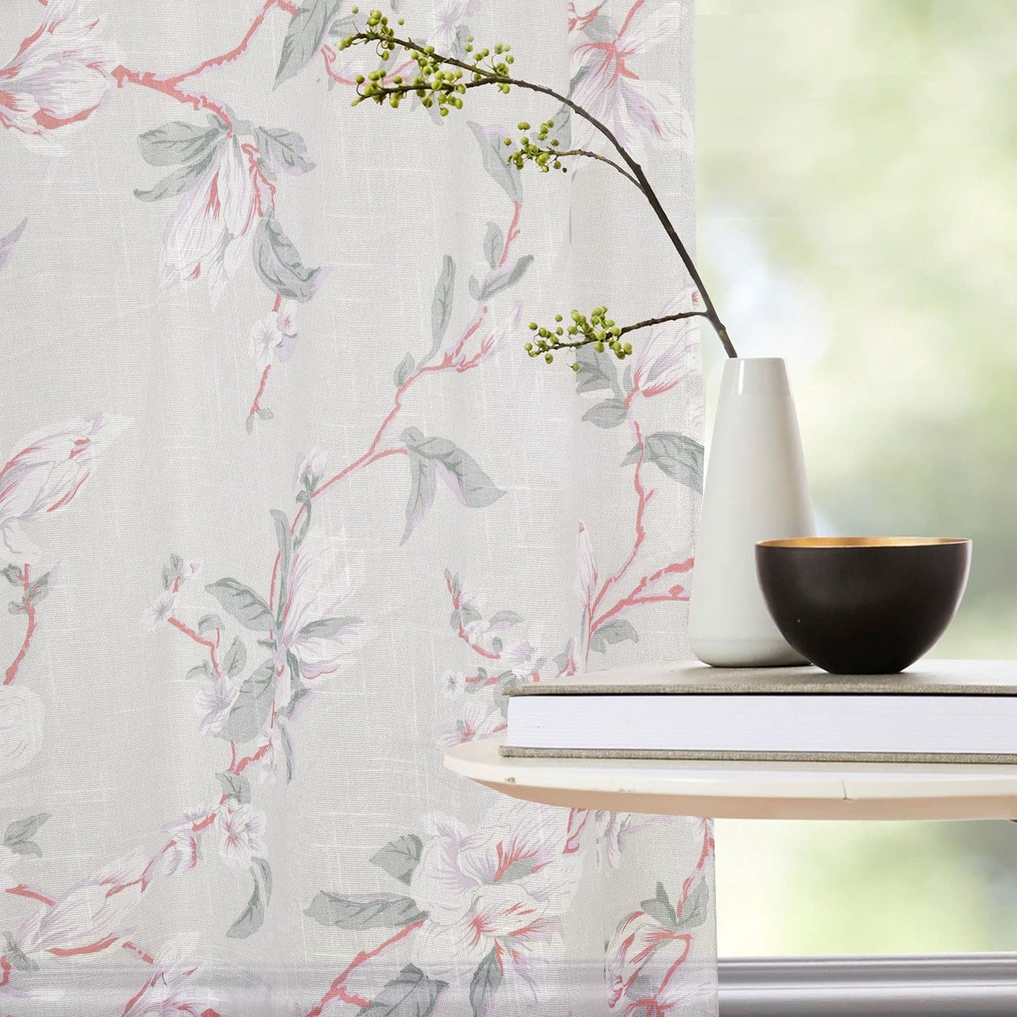 LINENWALAS Cotton Linen Sheer Curtain