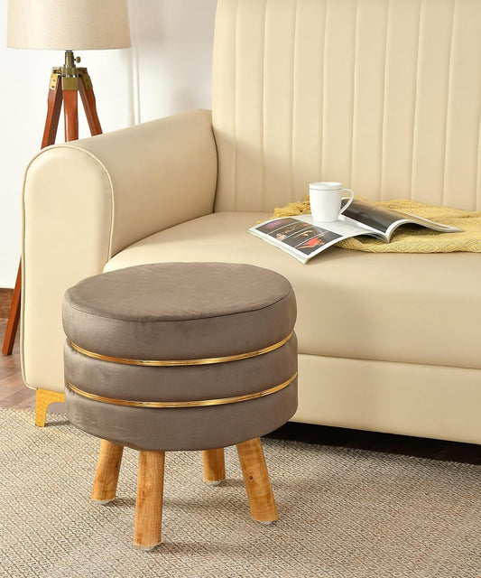 NACIA Sitting Pouffe Ottoman Stool for Living Room Stools Puffy Footrest Pouf FootStools with 4 Legs