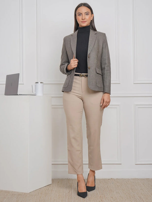 Beige Blaze Wool Blazer