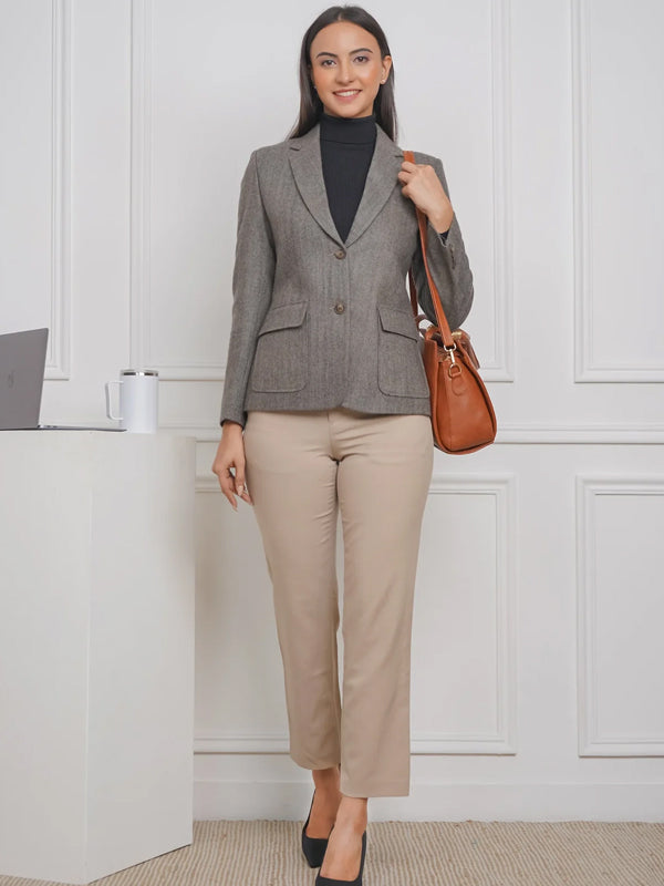 Beige Blaze Wool Blazer