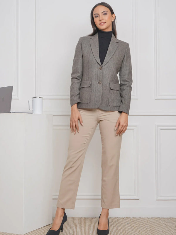 Beige Blaze Wool Blazer