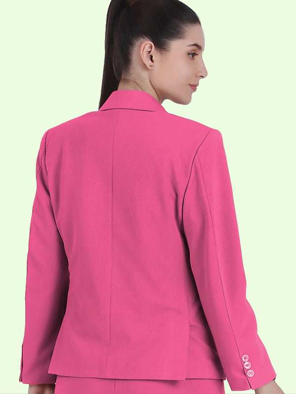 Stretch Crepe Single Breasted Blazer, Pink