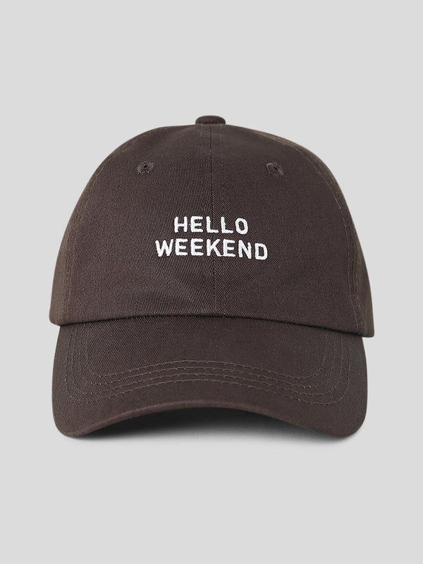 Embroidered cap - dark brown