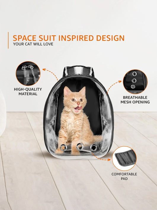 GTC Ultimate Ventilated Cat Carrier Black Backpack Pet Carrier (Suitable For Bird, Cat, Dog, Rabbit)