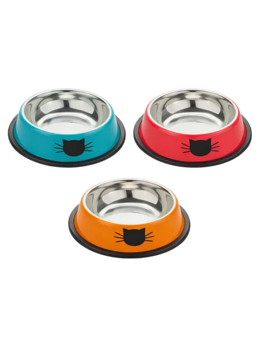 PAWPOURRI Anti Skid ,Non-Slip Cat Feeding Bowl for Kitten ,Cat and pets Stainless Steel Pet Bowl & Bottle
