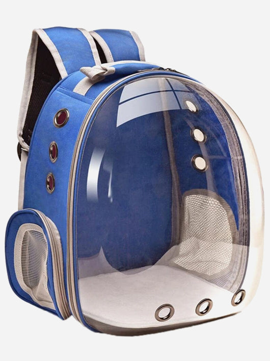 PetFur Blue Backpack Pet Carrier (Suitable For Cat, Dog, Guinea Pig, Hamster, Mouse)