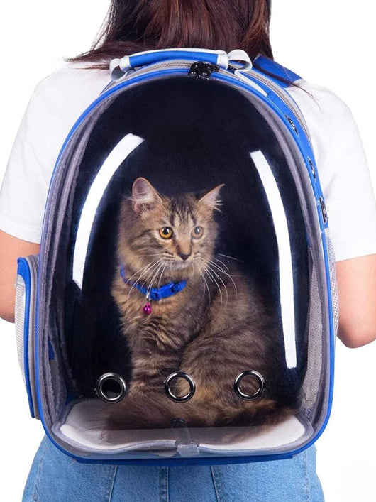 PetFur Blue Backpack Pet Carrier (Suitable For Cat, Dog, Guinea Pig, Hamster, Mouse)