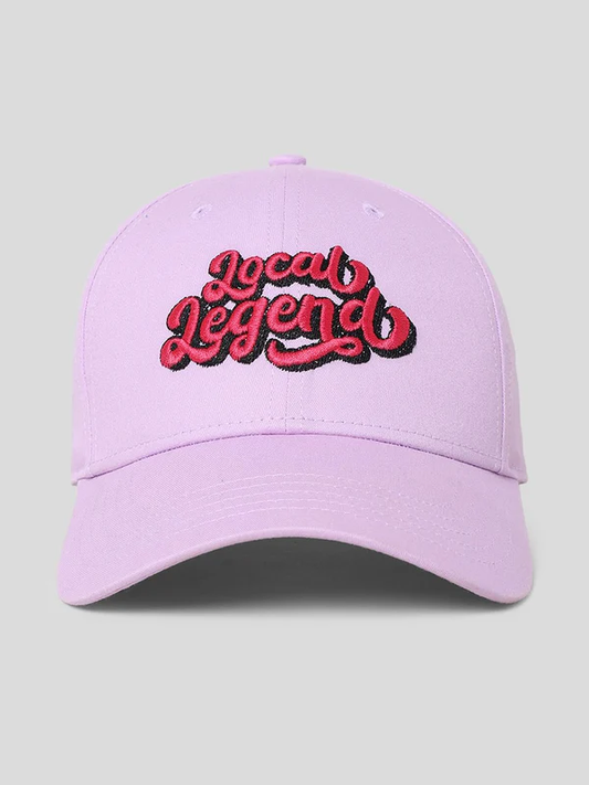 Purple embroidered twill cap