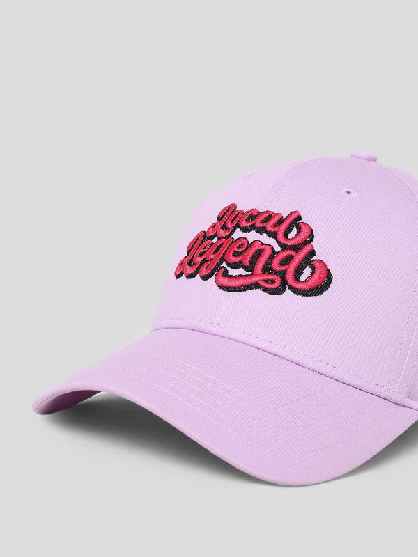 Purple embroidered twill cap