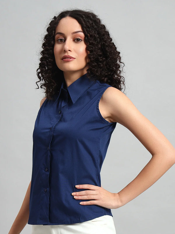 Slim-Fit Shirt, Navy Blue