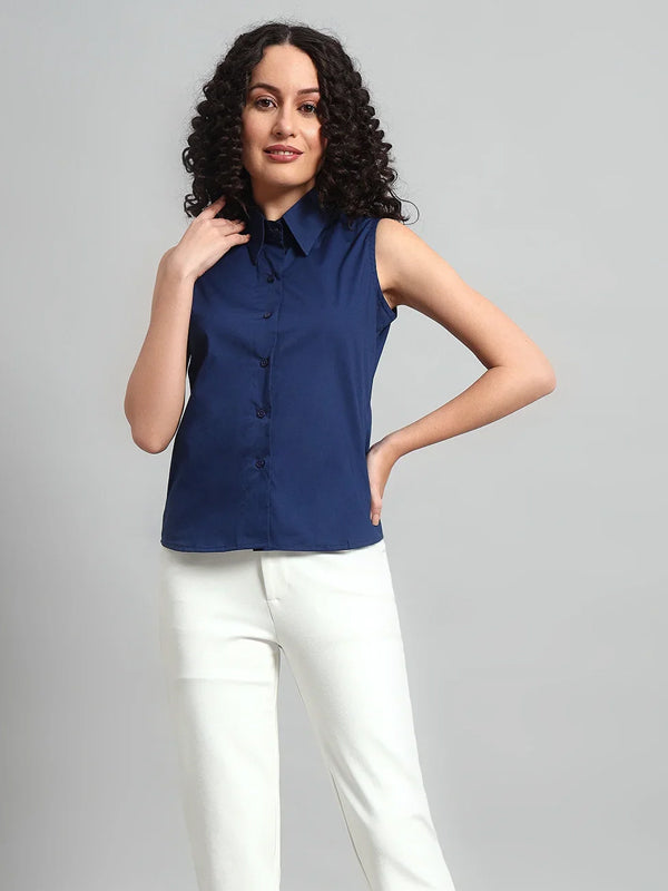 Slim-Fit Shirt, Navy Blue