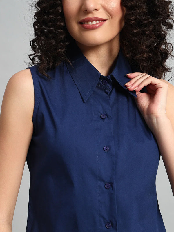 Slim-Fit Shirt, Navy Blue