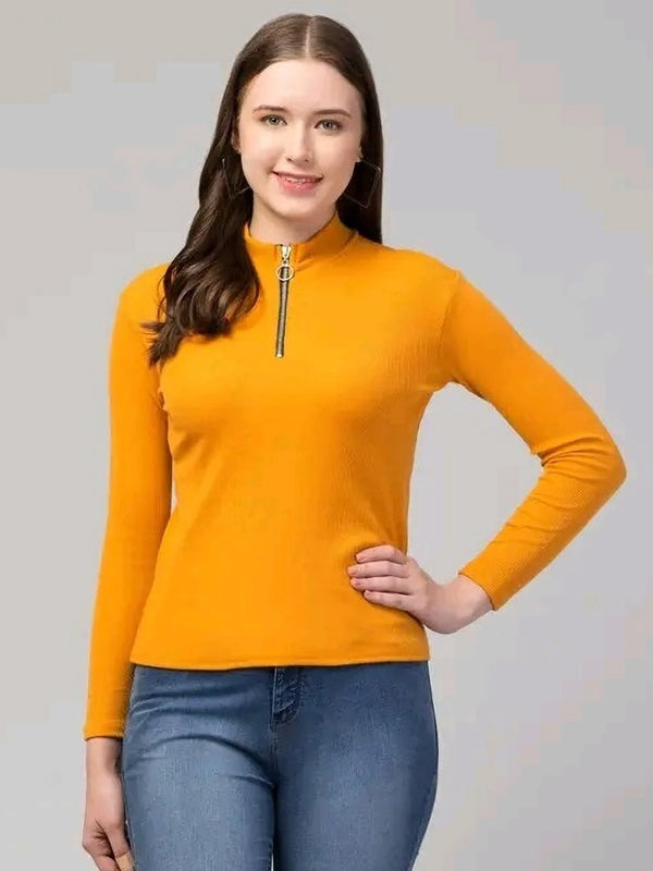 Women Full Sleeve Solid Sweatshirt