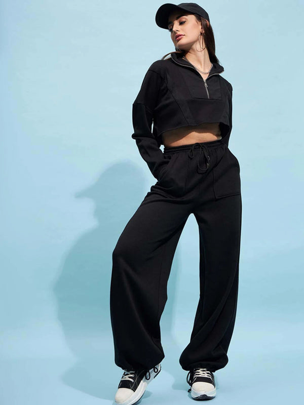 Women Full Sleeve Solid Sweatshirt