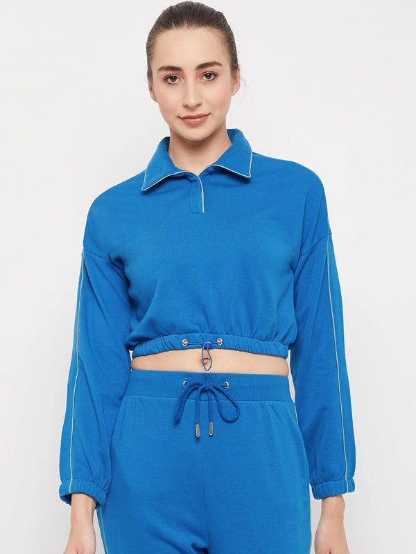 Women Full Sleeve Solid Sweatshirt