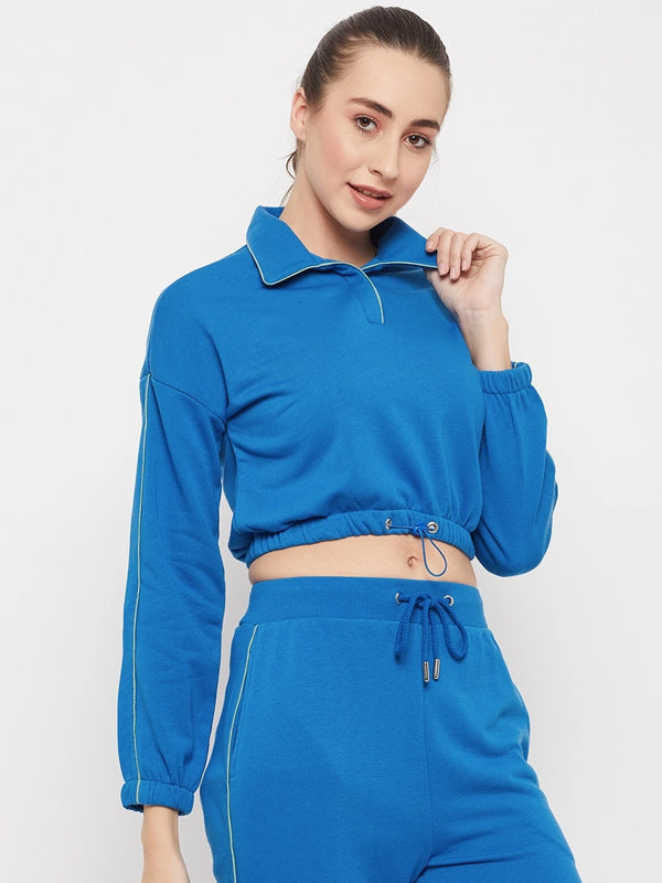 Women Full Sleeve Solid Sweatshirt