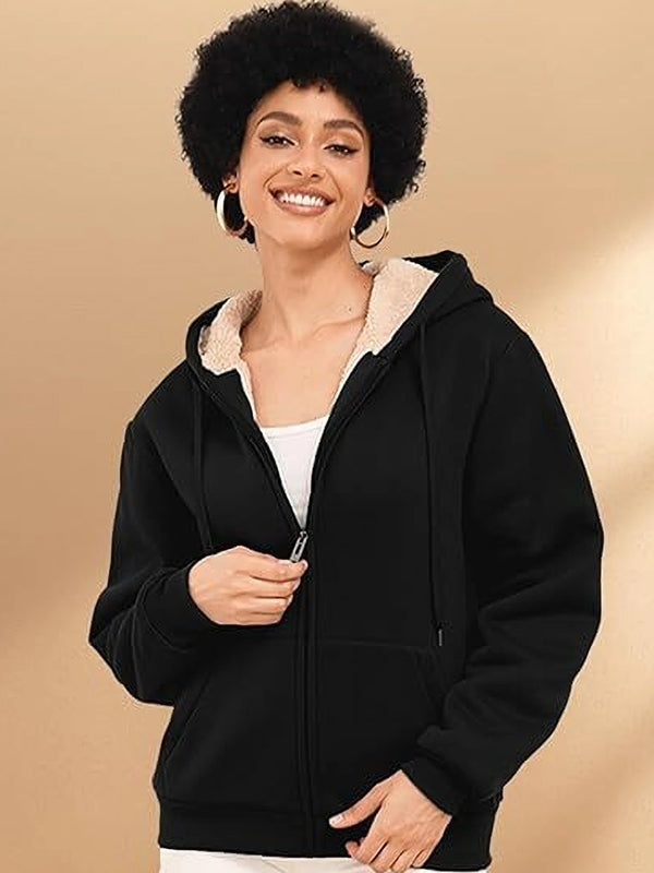 Women Full Sleeve Solid Hooded Sweatshirt Multicolor