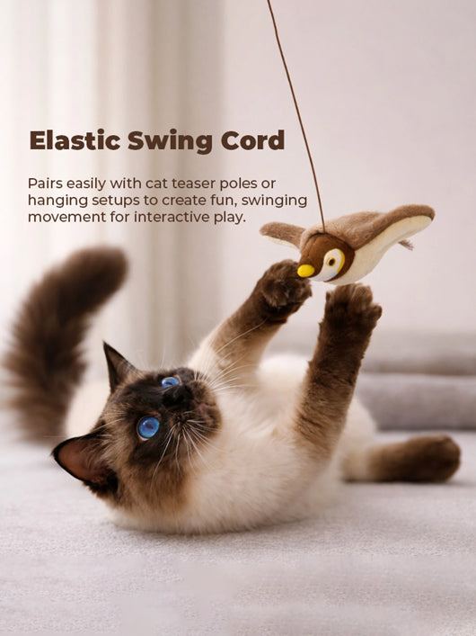 PETZ R US Flapping Wings Catnip Chirping Bird Toy for Cats, Touch Activated Motion Sensor Fiber Soft Toy For Cat