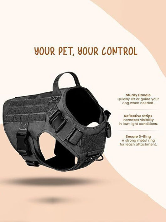 BlingPets Dog Buckle Harness (Extra Large, Black)