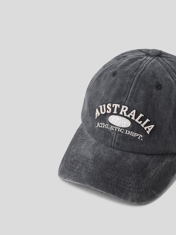Washed embroidered twill cap