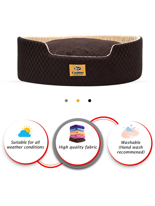 CozyPaws Dog & Cat Washable Beds for Indoor Pets & Puppy, Dog Bed Sofa for Dogs S Pet Bed (Brown/Cream)