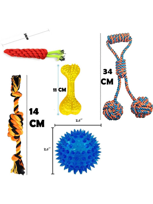 decorvaiz Dog Chew & Rope Toy Set (5 Pic)