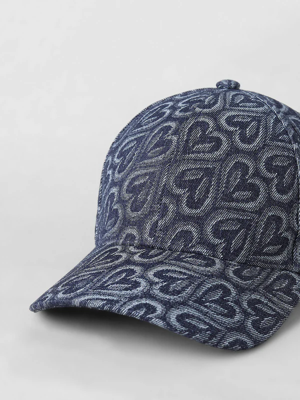 Heart pattern denim baseball cap