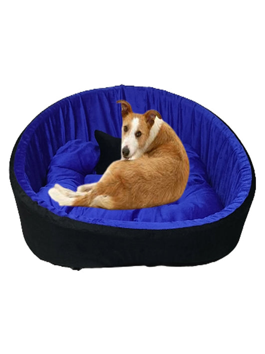 TRANDING STYLISH Simple Mountain Sofa With Haddi For Dog And Cat S Pet Bed (Black Blue)
