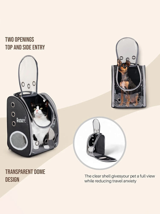 Husky & Purr Transparent Pet Bag Carrier