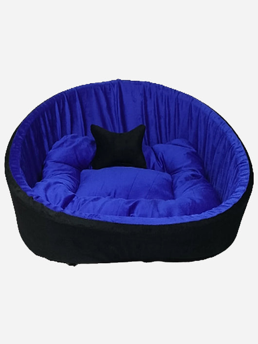 TRANDING STYLISH Simple Mountain Sofa With Haddi For Dog And Cat S Pet Bed (Black Blue)