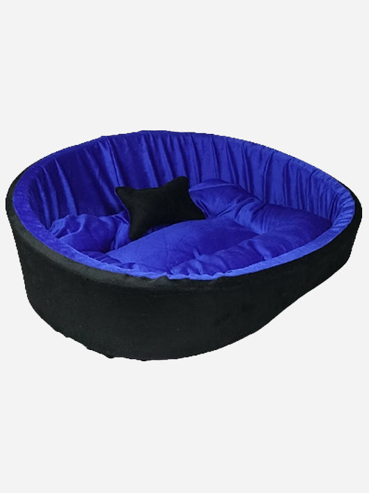 TRANDING STYLISH Simple Mountain Sofa With Haddi For Dog And Cat S Pet Bed (Black Blue)