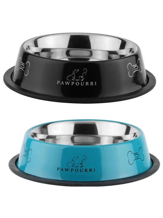 PAWPOURRI Combo of Premium Anti-Skid Feeding Bowls for Dogs, cats & Puppy Pet Bowl