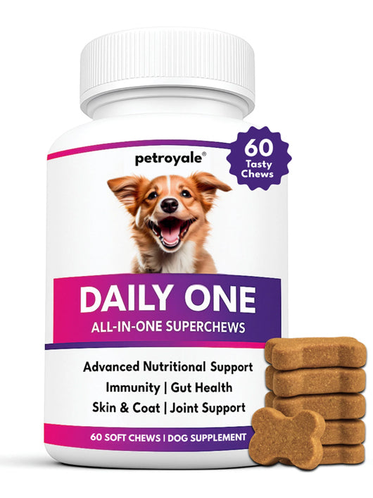 Pet Royale Daily One Supplement for Dogs – Multivitamin – Hip & Joint, Skin & Coat, Pet Health Supplements (60 Pieces)