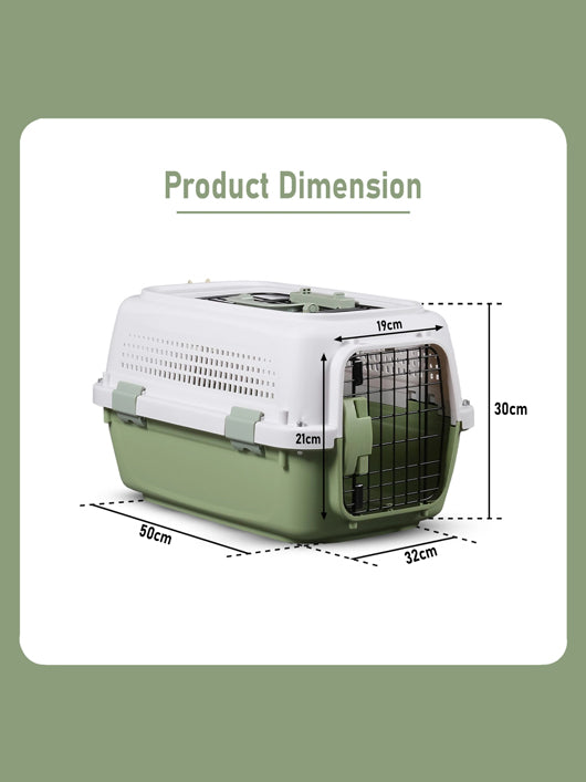 Plushmate Heavy Duty Plastic Handle Portable Pet Travel Carrier