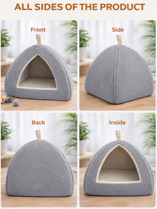 SH Luxe Pet Bed Hut L Pet Bed (Grey)