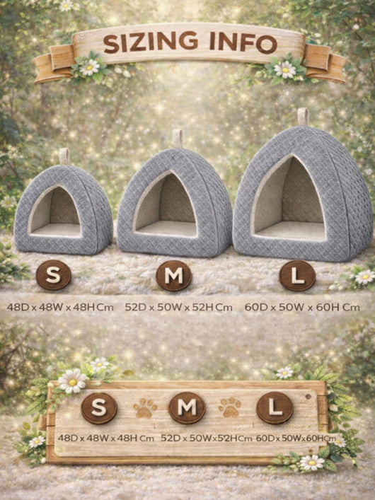 SH Luxe Pet Bed Hut L Pet Bed (Grey)