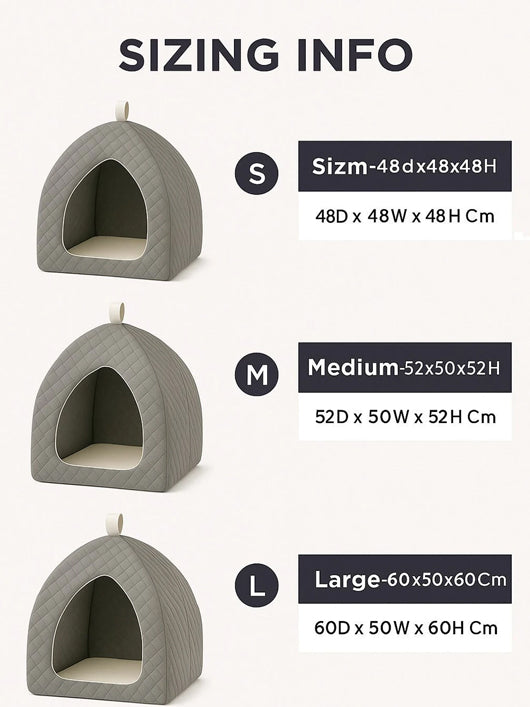 SH Luxe Pet Bed Hut L Pet Bed (Grey)